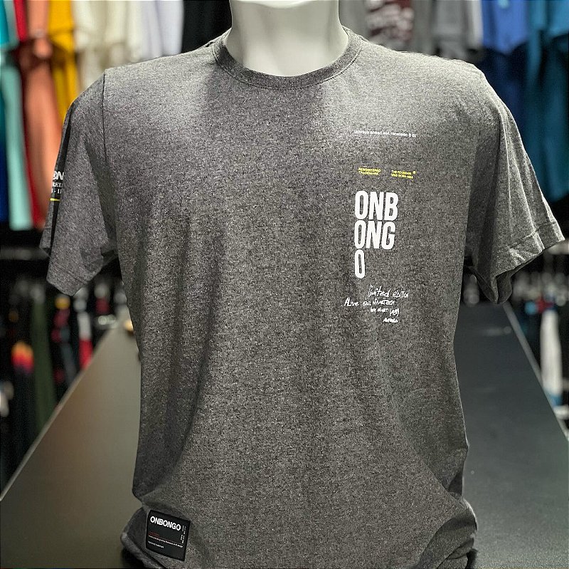 Camiseta Onbongo Lisa Grafite Mescla