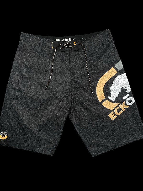 Boardshort Ecko Lights Preto e Laranja